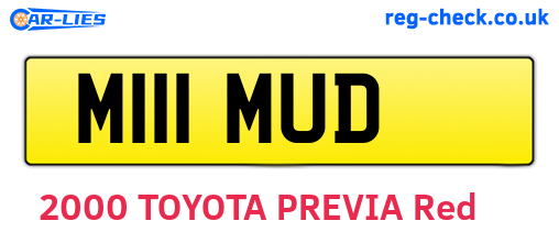 M111MUD are the vehicle registration plates.