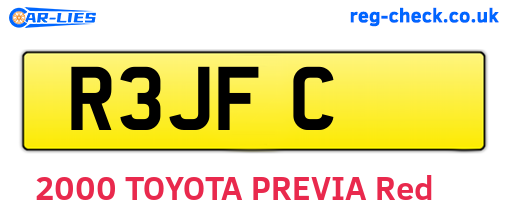 R3JFC are the vehicle registration plates.