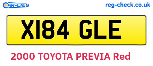 X184GLE are the vehicle registration plates.
