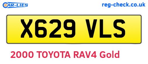 X629VLS are the vehicle registration plates.