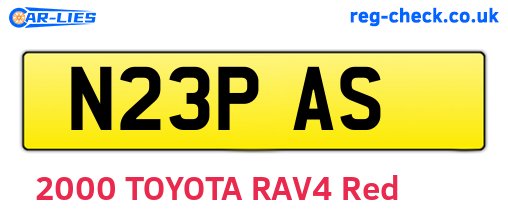 N23PAS are the vehicle registration plates.