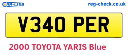 V340PER are the vehicle registration plates.