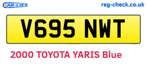 V695NWT are the vehicle registration plates.