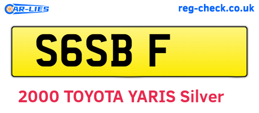 S6SBF are the vehicle registration plates.