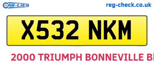 X532NKM are the vehicle registration plates.