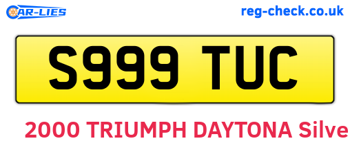 S999TUC are the vehicle registration plates.