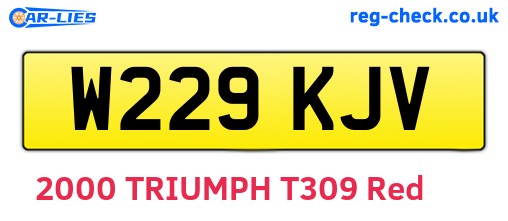 W229KJV are the vehicle registration plates.