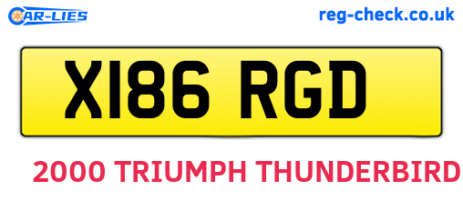 X186RGD are the vehicle registration plates.