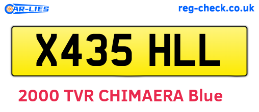 X435HLL are the vehicle registration plates.
