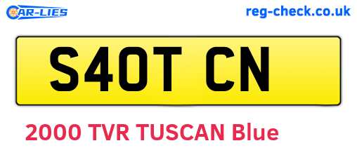 S40TCN are the vehicle registration plates.