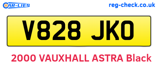 V828JKO are the vehicle registration plates.