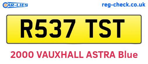 R537TST are the vehicle registration plates.