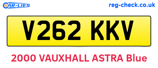 V262KKV are the vehicle registration plates.