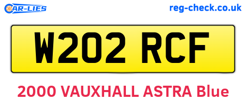 W202RCF are the vehicle registration plates.