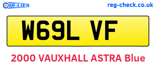 W69LVF are the vehicle registration plates.