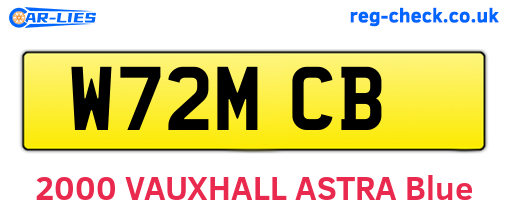 W72MCB are the vehicle registration plates.