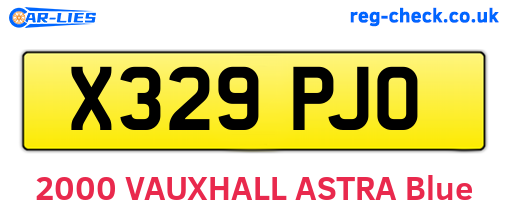 X329PJO are the vehicle registration plates.