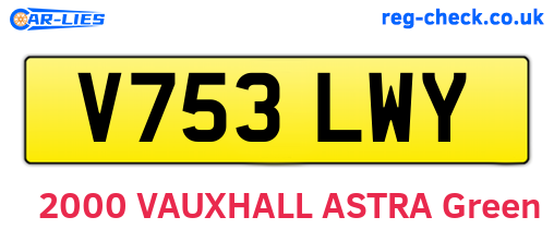 V753LWY are the vehicle registration plates.