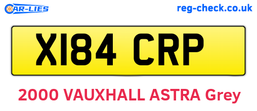 X184CRP are the vehicle registration plates.