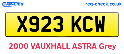 X923KCW are the vehicle registration plates.
