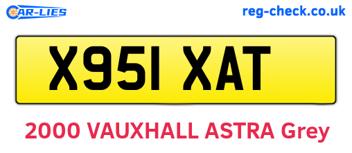 X951XAT are the vehicle registration plates.