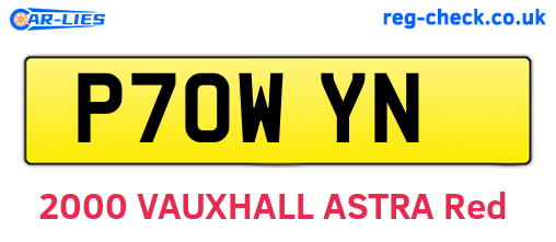 P70WYN are the vehicle registration plates.