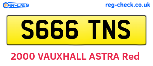 S666TNS are the vehicle registration plates.