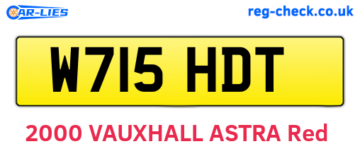 W715HDT are the vehicle registration plates.