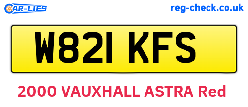 W821KFS are the vehicle registration plates.