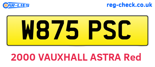 W875PSC are the vehicle registration plates.