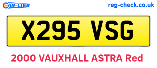X295VSG are the vehicle registration plates.