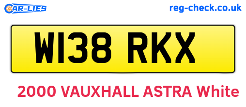 W138RKX are the vehicle registration plates.