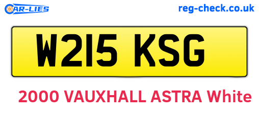 W215KSG are the vehicle registration plates.