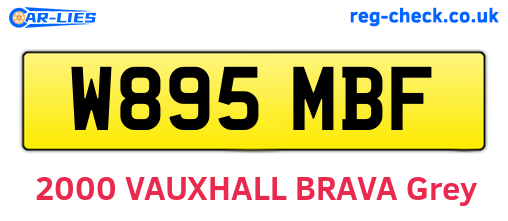 W895MBF are the vehicle registration plates.