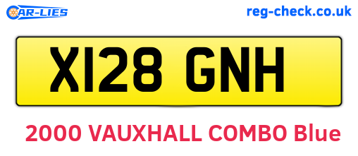 X128GNH are the vehicle registration plates.
