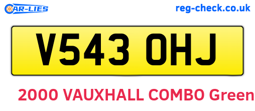 V543OHJ are the vehicle registration plates.