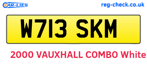 W713SKM are the vehicle registration plates.