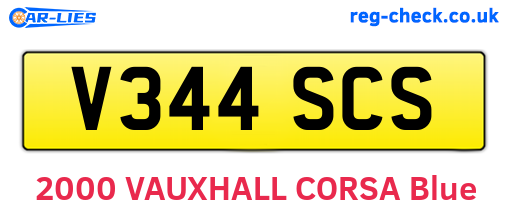 V344SCS are the vehicle registration plates.