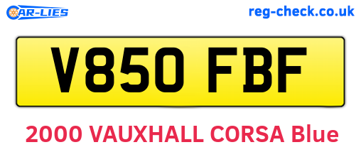 V850FBF are the vehicle registration plates.