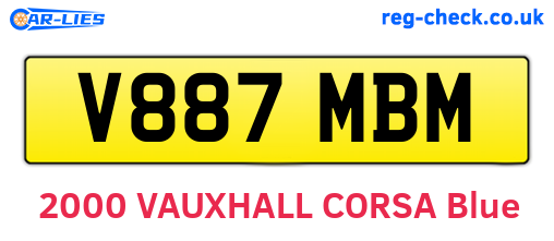 V887MBM are the vehicle registration plates.