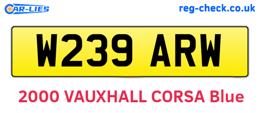 W239ARW are the vehicle registration plates.