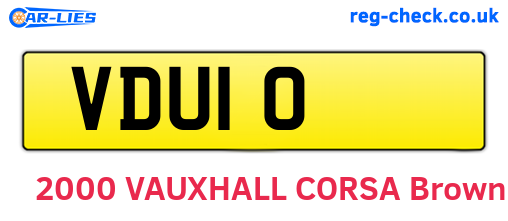 VDU10 are the vehicle registration plates.