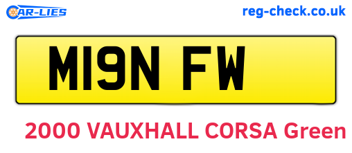 M19NFW are the vehicle registration plates.