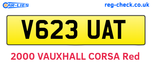 V623UAT are the vehicle registration plates.