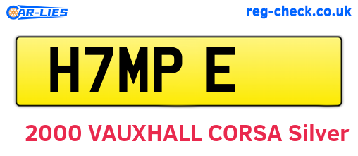 H7MPE are the vehicle registration plates.