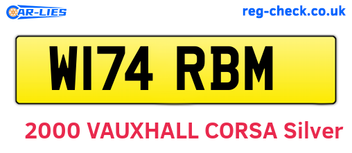 W174RBM are the vehicle registration plates.