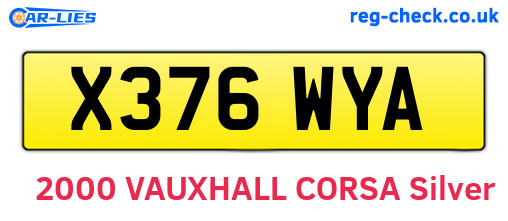X376WYA are the vehicle registration plates.