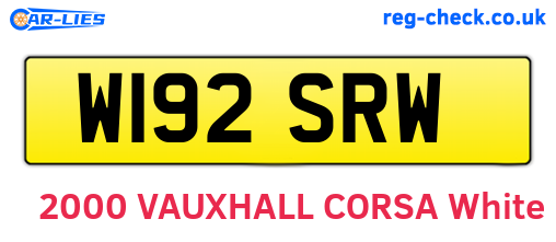 W192SRW are the vehicle registration plates.