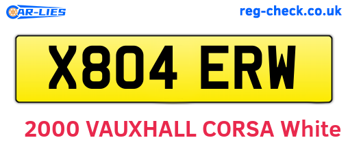 X804ERW are the vehicle registration plates.