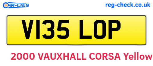V135LOP are the vehicle registration plates.